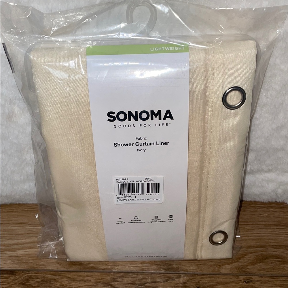 Sonoma Fabric Shower Curtain Liner Ivory
